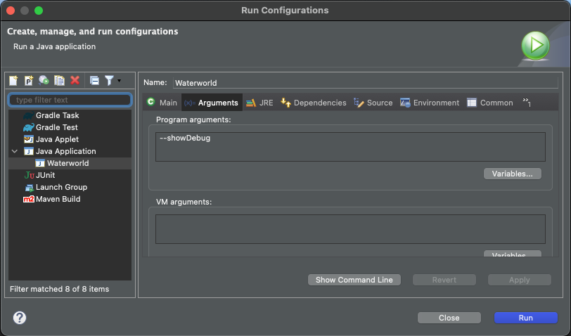 IntelliJ Program arguments